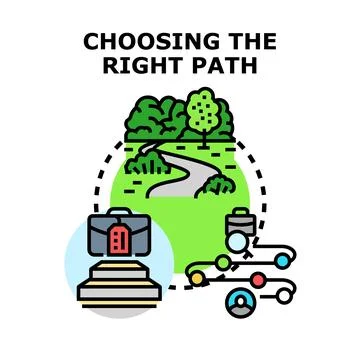 Choosing the right path strategy for career development Stock Illustration