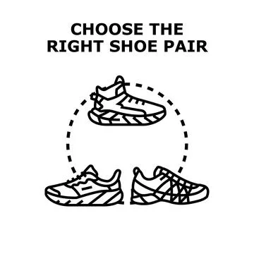 Choosing the right shoe pair for selection concept Stock Illustration