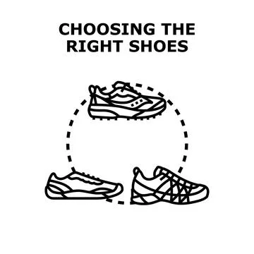 Choosing the right shoes for diverse activities Stock Illustration