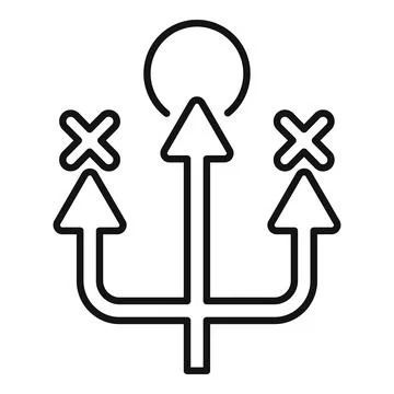 Choosing right way concept icon with arrows showing correct direction Stock Illustration