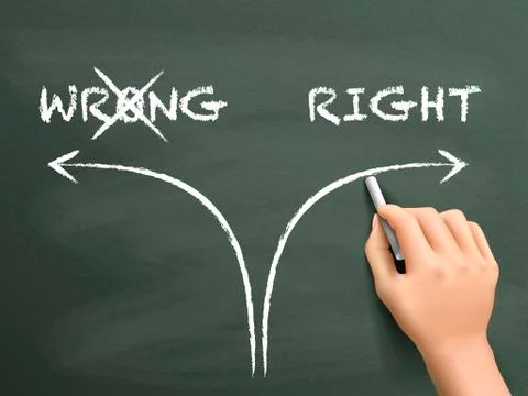 Choosing the right way instead of the wrong one イラスト素材