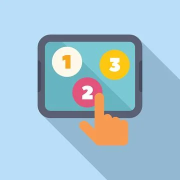 Choosing second option on tablet computer Stock Illustration