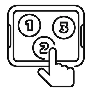 Choosing second option on tablet イラスト素材