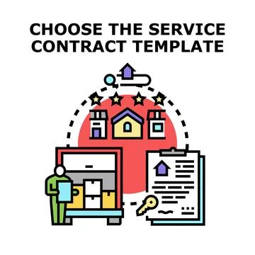 Choosing service contract template for property management Stock Illustration