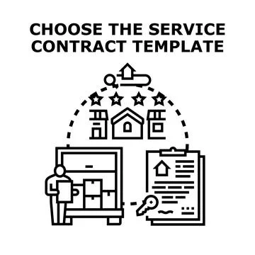 Choosing service contract template for property management Stock Illustration