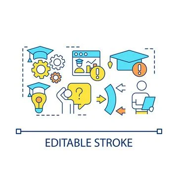 Choosing suitable learning method concept icon Stockillustratie