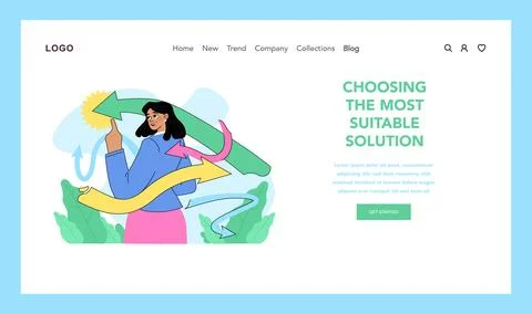 Choosing suitable solution. Flat vector illustration イラスト素材