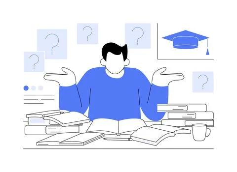 Choosing thesis topic isolated cartoon vector illustrations. Stock Illustration