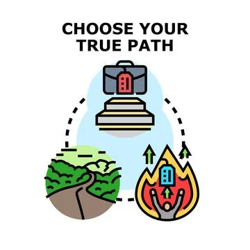 Choosing true path for career growth and success Stock Illustration