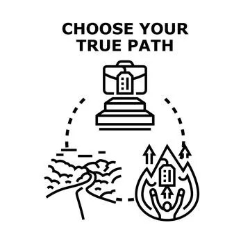 Choosing true path for career growth and success Ilustración de archivo