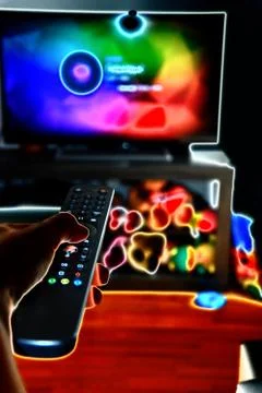 Choosing tv program Stock Illustration