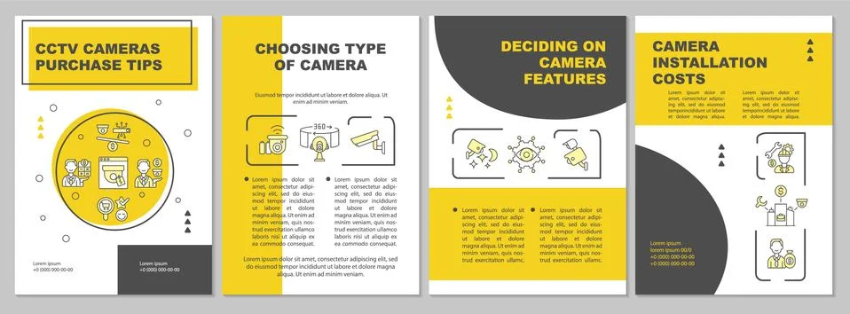 Choosing type of camera brochure template Stock Illustration