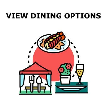 Choosing various dining options for food service Stock Illustration