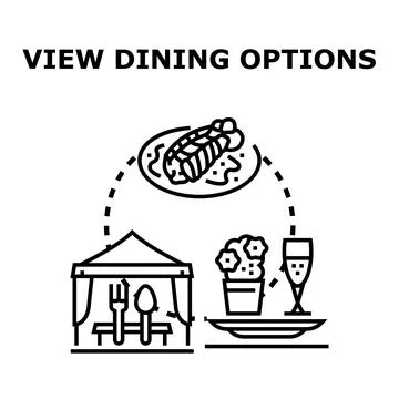 Choosing various dining options for food service Stock Illustration