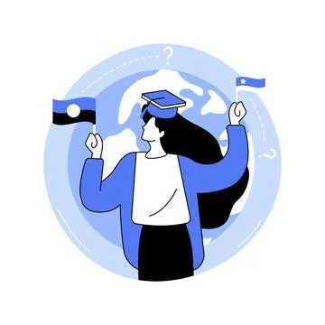 Choosing where to study isolated cartoon vector illustrations. Stock Illustration