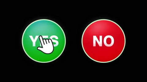 Choosing Yes and No Button Click Animation Stock Footage 155666791