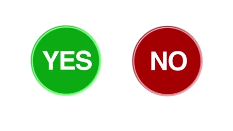 Choosing Yes and No Button Click Animation on transparent background. Computer c Stock Footage 314277352