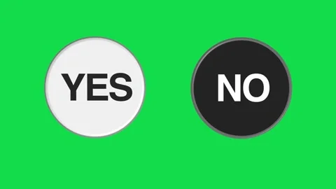 Choosing Yes and No Button Click Animation on transparent background. Computer c Stock Footage 314277353