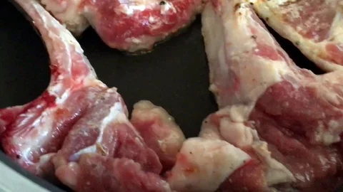 Chop baking in the pan Stock Footage 86361708