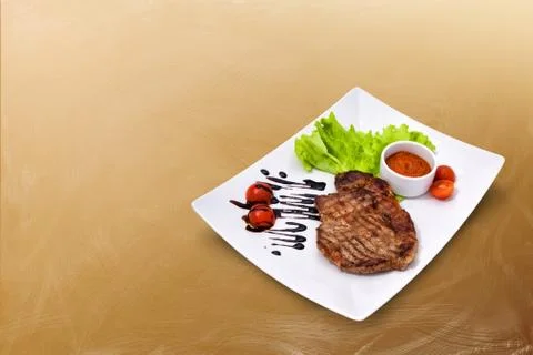 Chop the beef with vegetables Stock Photos