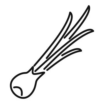 Chop chive icon outline vector. Chinese onion Illustrazione stock