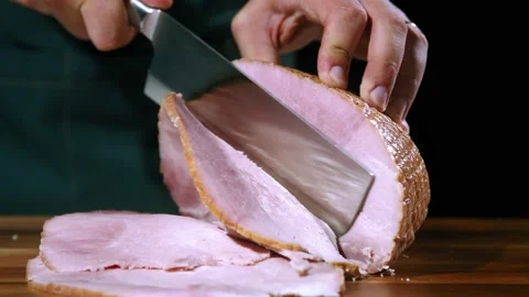 Chop the meat slow motion Stock Footage 221502883