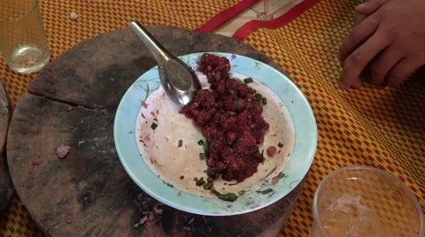 Chop meat in Thailand Stock Footage 47200532