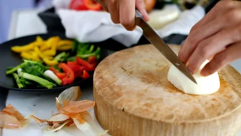 Chop Onion Stock Footage 73422846