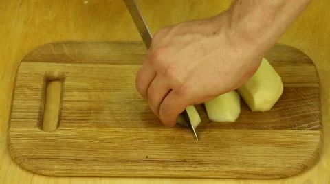 Chop potatoes Stock Footage 62633260