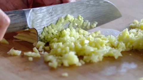 Chop up the potatoes with a kitchen knife Stock Footage 169691388