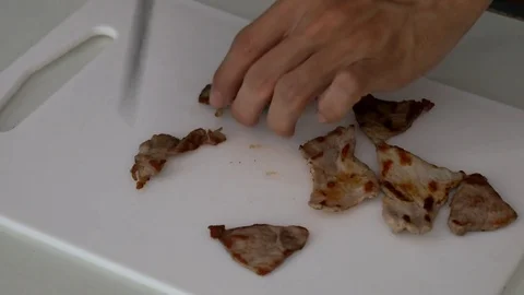 Chop Slice Grill Pork Stock Footage 73547019