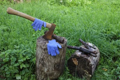 Chop wood Stock Photos