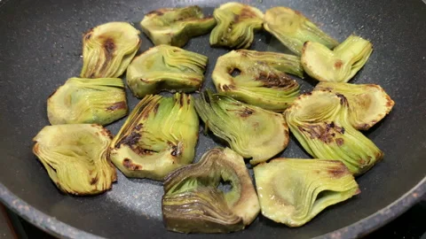 Chopped artichokes Stock Footage 202608487