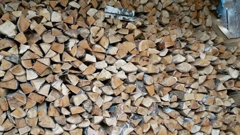 Chopped birch firewood. Stock Footage 253256040