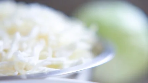 Chopped cabbage in bowl Stock Footage 76140073