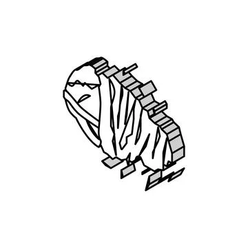 Chopped cabbage isometric icon vector illustration Stock Illustration