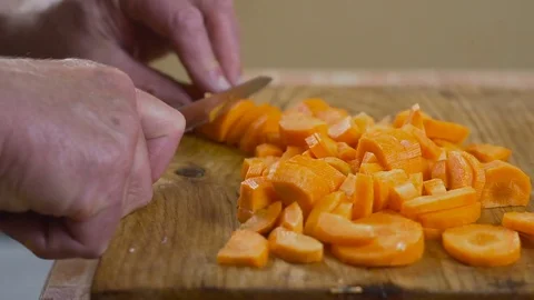 Chopped carrots hd Video stock 80104768