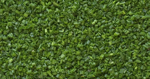 Chopped chives  background texture. Flat lay. Stock Footage 308283221