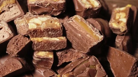 Chopped Chocolate Bar Stock Footage 70565935