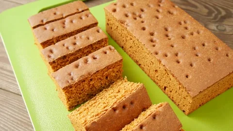Chopped chocolate biscuit on a board. Stock Footage 301860964