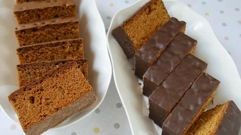 Chopped chocolate biscuit on a plate. Stock Footage 302920528