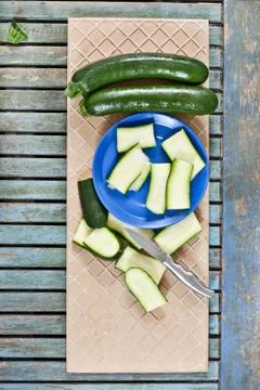 Chopped courgette Stock Photos