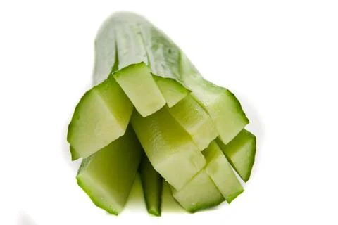Chopped up cucumber Stock Photos