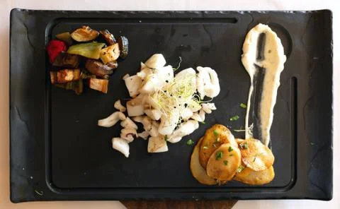 Chopped cuttlefish recipe Foto stock