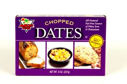 Chopped dates Stock Photos