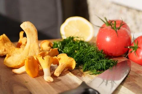 Chopped dill and vegetables Stock-Fotos