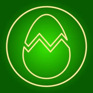 Chopped egg in a neon circle. Easter. Stock Illustration