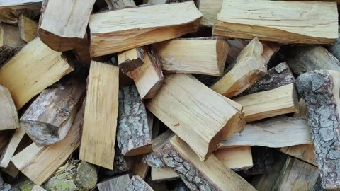 Chopped firewood. 2 스톡 동영상 308143769