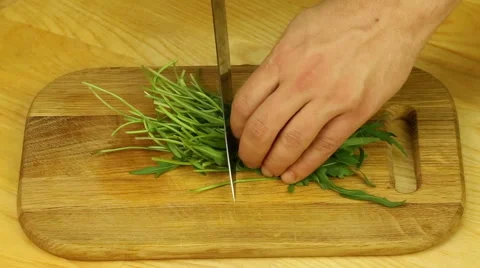 Chopped fresh arugula Stock Footage 49928258