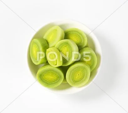 Chopped fresh leek Stock Photos